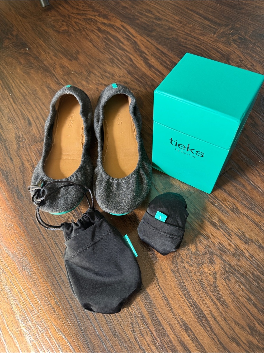 Tieks Charcoal Gray Women's Flats - Picture 2 of 13